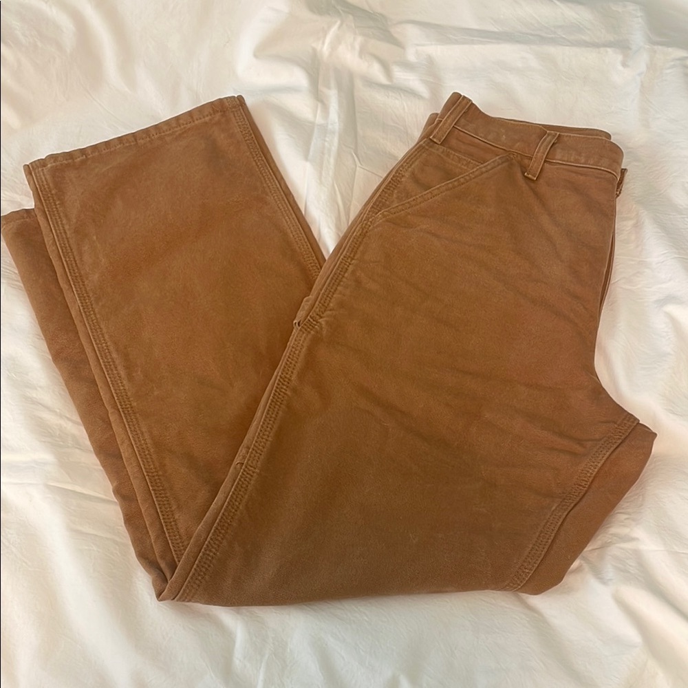 Men’s Carhartt Loose Straight Washed Duck Lined Dungaree Work Pants - Size 32